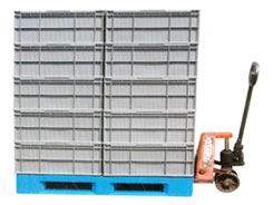 叉車、塑料托盤、塑料周轉(zhuǎn)箱的配合使用場(chǎng)景